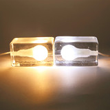 伊瓦北欧个性冰块玻璃冰燈冰砖LED酒吧创意时尚床头榻榻米小台灯