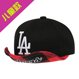 韩国代购MLB儿童棒球帽遮阳防晒帽子红色道奇队LA专柜正品包邮