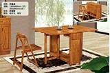 工厂直销 进口橡木实木折叠小空间餐桌椅