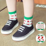C722儿童袜子批发 卓上棉品童袜 韩国新款冬季甜美可爱西瓜短筒袜
