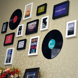 创意实木相框墙 照片墙 黑胶唱片组合 12框客厅 卧室 书房办公室