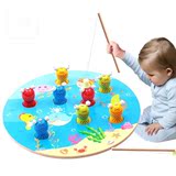儿童旋转 超大号钓鱼玩具  电动音乐钓鱼套装 宝宝益智玩具 双层?