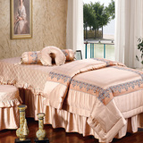 结彩纺欧式蕾丝美容床罩四件套全棉美容院按摩床罩床套梯形定做