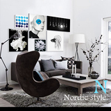 M833-独家设计定制北欧现代简约沙发背景无框画装饰画组合照片墙