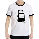 个性潮流 明星衣服 JAY周杰伦同款印花 熊猫撒尿 纯棉短袖T恤男