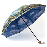 创意双层油画伞超强防晒遮阳伞三折太阳伞女防紫外线晴雨伞
