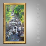 名师手绘高档油画亚麻布画家居客厅装饰小溪风景画写实画