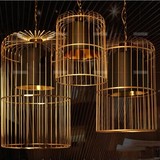新中式复古铁艺鸟笼吊灯美式餐厅创意客厅过道简约工业风鸟笼灯