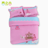 儿童四件套纯棉公主1.5粉色可爱1.2被套床单韩版花边女孩床上用品