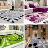 客厅茶几欧美混纺地垫成品地毯沙发可手洗简约现代长方形千岛地毯