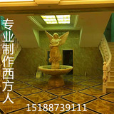 专业加工西方人雕塑汉白玉西方人室内流水摆件人物喷泉石雕花盆