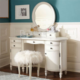 欧式卧室梳妆台桌镜组合 简约现代实木化妆柜小户型 地中海化妆桌