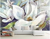 3D立体手绘花卉抽象油画风景无缝大型壁画酒店沙发客厅墙纸壁纸