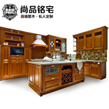尚品铭宅 上海整体橱柜门定做 实木厨房L一字型厨柜订制 全屋定制