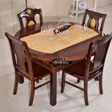 伸缩大理石餐桌多功能可伸缩折叠餐桌 实木多功能两用方桌 圆桌