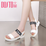 DUSTO/大东2016夏季新款休闲中跟时尚松紧带女鞋凉鞋DW16X3542A