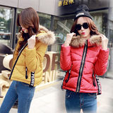 CCDD2015冬装新款女装韩版长袖修身连帽加厚短款羽绒棉衣棉服外套