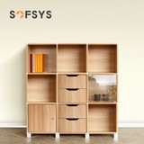 SOFSYS定制大容量置物柜格子陈列柜简易书柜书架自由组合储物柜子