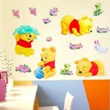 小熊维尼熊幼儿园教室布置早教中心装饰墙贴纸贴画儿童卡通玻璃贴