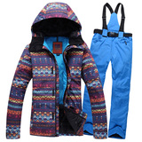 滑雪服女套装防水保暖大码滑雪衣裤单双板加厚防风滑雪服套装女款