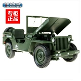 凯迪威合金军事模型1:18战术吉普车老式二战威利斯军用车玩具汽车