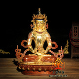 佛教品 国产仿尼泊尔半鎏金纯铜密宗佛像 长寿佛无量寿佛 7寸20cm