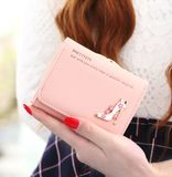 2016可爱短款烤漆钱夹三折超人气包邮高跟鞋韩版女式零钱包