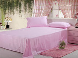 特价全棉贡缎缎条床单单件 高支高密斜纹纯色床单纯棉 19色可选