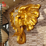 欧式大象头壁挂件壁饰墙饰客厅酒吧立体墙上面装饰品动物创意招财