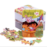 铁盒100片木质幼儿早教积木拼装类拼图宝宝益智玩具批发2-6岁