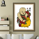 蒙娜丽莎卡通动漫可爱中国风十字绣新款客厅喜庆系列小幅挂画刺绣