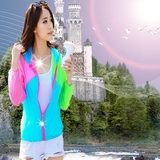 短款韩版外套超薄夏季新款拼色学生女版户外长袖休闲透气防晒衣潮