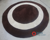 手工进口晴纶地毯现代简约地毯客厅地毯办公室地毯咖色圆形地毯