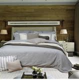 灰色亚麻简约现代美式别墅样板房软装10件套多件套定制床品含芯