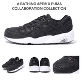 日本代购 BAPE × PUMA R698 猿人彪马潮牌联名合作黑迷彩运动鞋