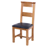 龙森 实木家具白橡木餐椅 皮面餐椅休闲椅实木椅写字椅餐椅北欧风