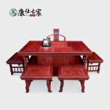 限时特价小叶红檀宝鼎茶台椅子凳子六件套茶几实木泡茶桌红木家具