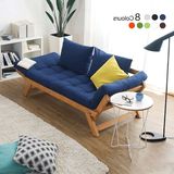 现代简约北欧宜家日式实木可折叠沙发床双三多人布艺沙发