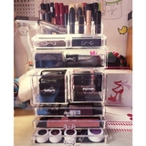 韩国超大号化妆品收纳盒塑料抽屉彩妆多层组合桌面梳妆台透明防水