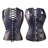 新款特价pu背背佳欧美宫廷塑身衣束身马甲性感corset女士黑色服装