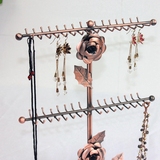 饰品收纳架 项链手链架子挂架 创意复古金属玫瑰64位首饰架展示架