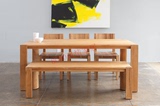 全实木橡木方桌餐桌工作台现代简约日式长凳餐椅餐厅可定做尺寸