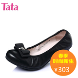 Tata/他她 2016年春季专柜同款羊皮甜美蝴蝶结女单鞋2J208AQ6