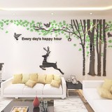 森林鹿 超大3D亚克力立体墙贴装饰客厅沙发卧室电视背景墙纸贴画
