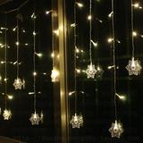 LED大雪花冰条灯 3.5米新款窗帘灯 圣诞新年装饰灯防水带尾接