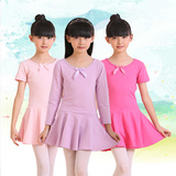 儿童舞蹈服装夏季女童跳舞衣幼儿芭蕾舞裙短袖纯棉少儿练功考级服
