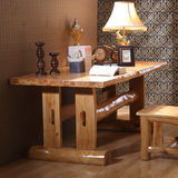 宜居鸟纯实木书桌1.8米全柏木原木办公桌中式田园大写字台书法桌