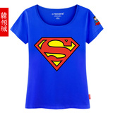 超人个性印花短袖T恤 2016韩版潮流印花女装夏季新款圆领半袖T恤