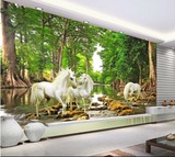 丽雅居新款定制现代简约3d风景画油画仙境背景墙客厅卧室墙纸壁画