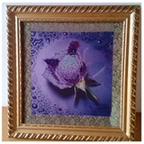 纯手工钻石画成品代卖秋韵年年有余5D家系列紫色滴水玫瑰送裱框